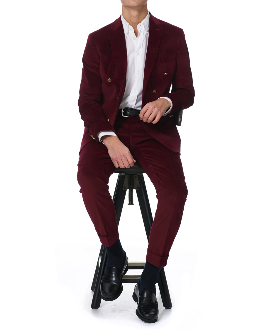 Heren | Broeken | Morris | Velvet Trousers Wine