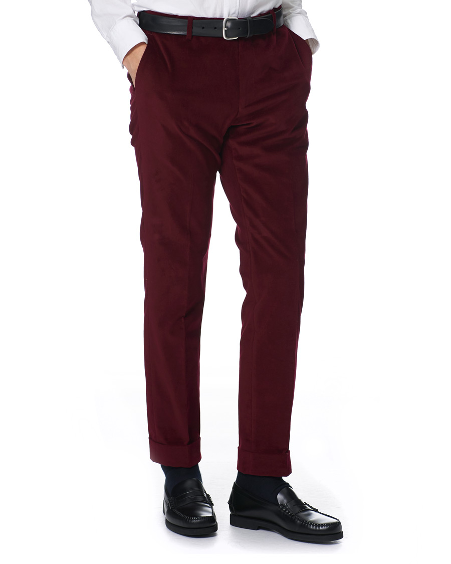 Heren | Broeken | Morris | Velvet Trousers Wine