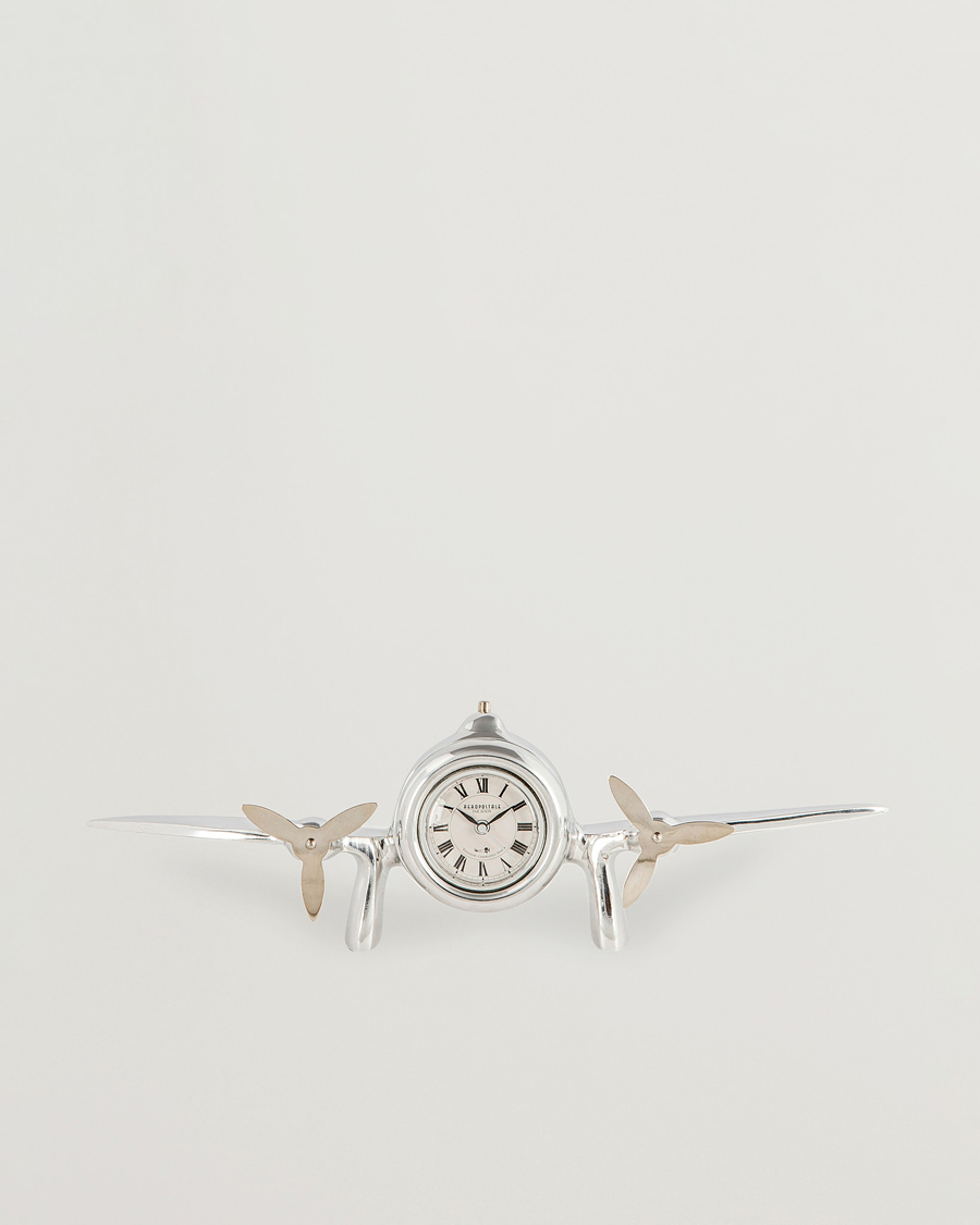 Heren | Decoratie | Authentic Models | Art Deco Flight Clock Silver