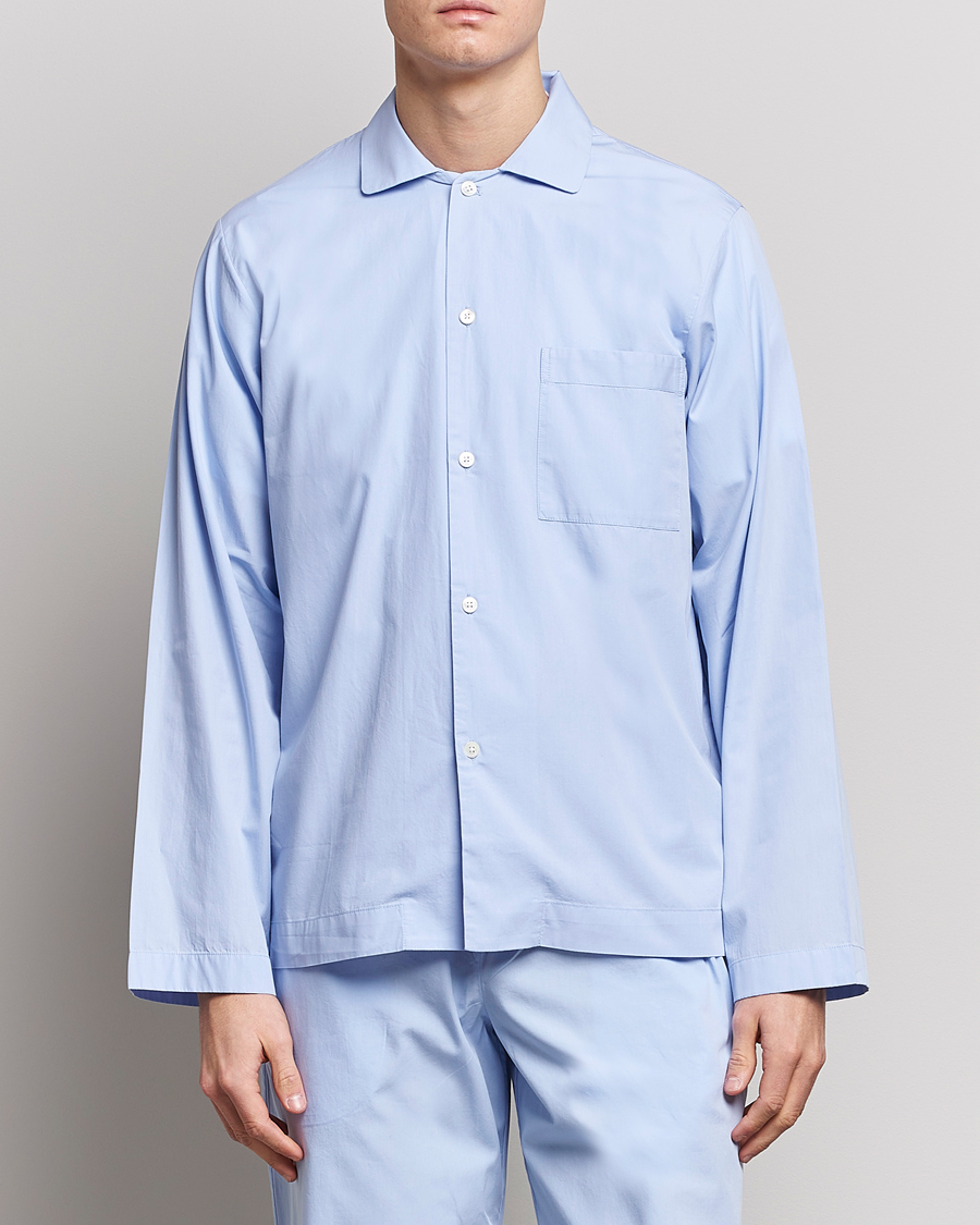Heren | Pyjama's en gewaden | Tekla | Poplin Pyjama Shirt Light Blue
