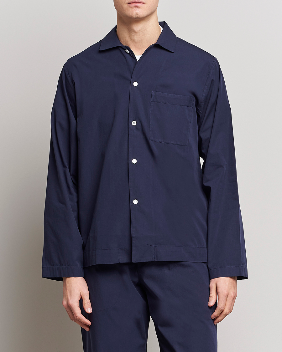 Heren | Lifestyle | Tekla | Poplin Pyjama Shirt True Navy