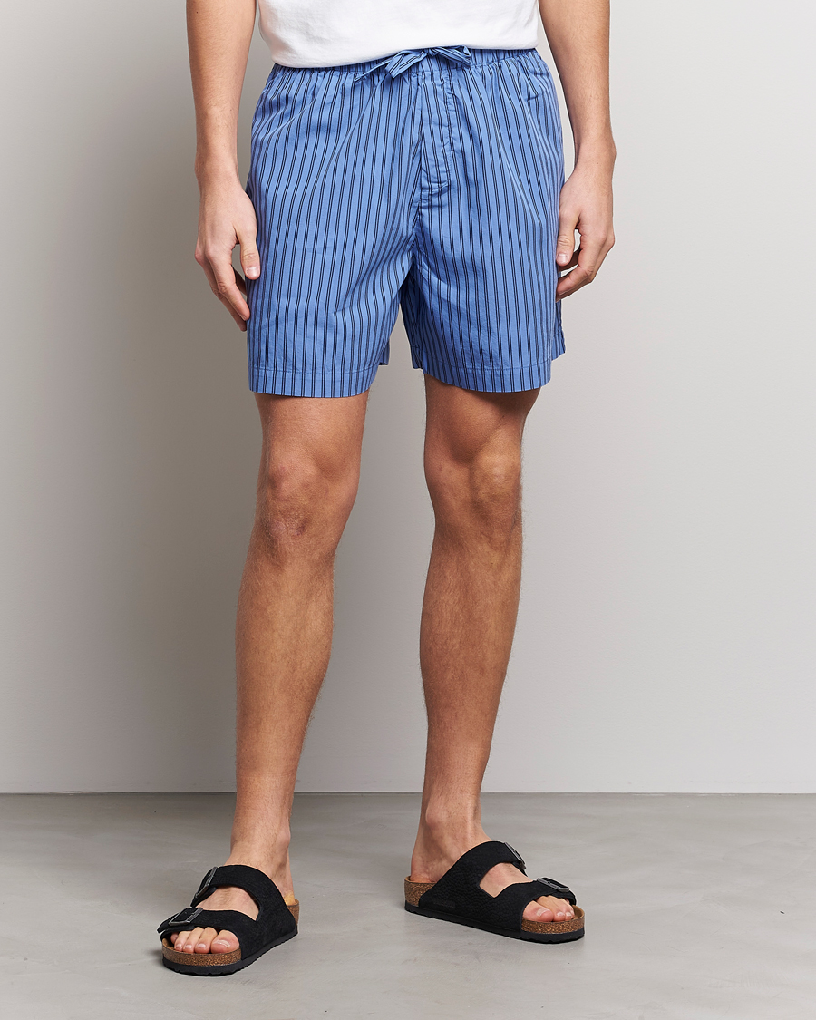 Heren | Pyjama broeken | Tekla | Poplin Pyjama Shorts Boro Stripes