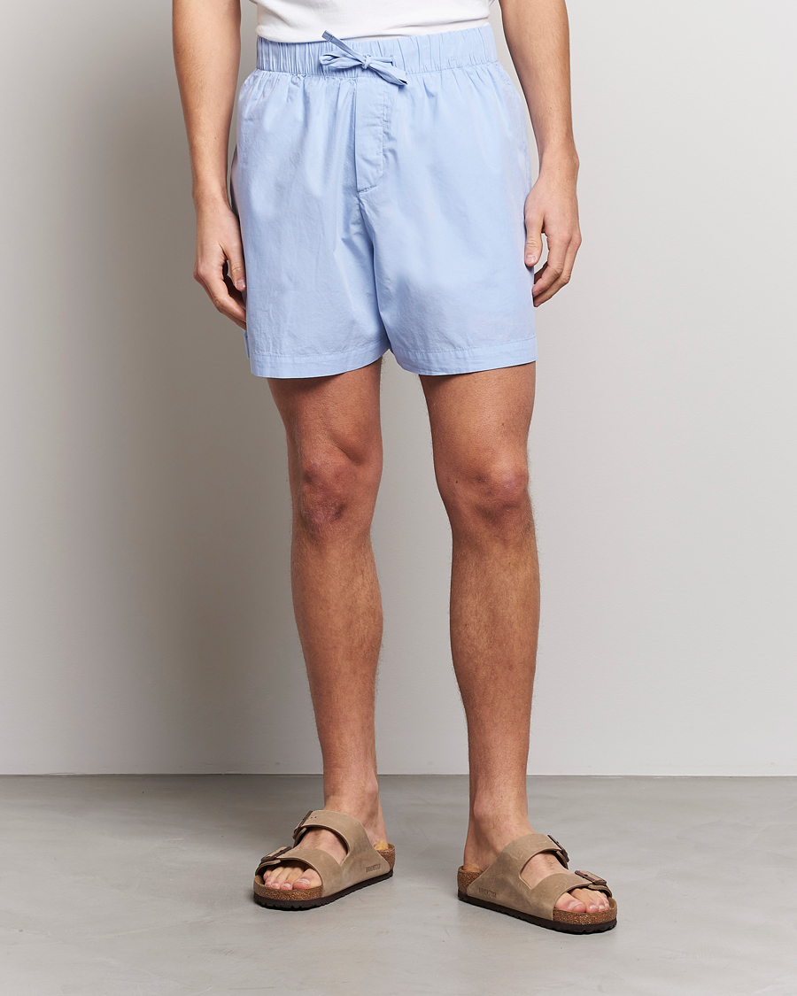 Heren | Tekla | Tekla | Poplin Pyjama Shorts Light Blue