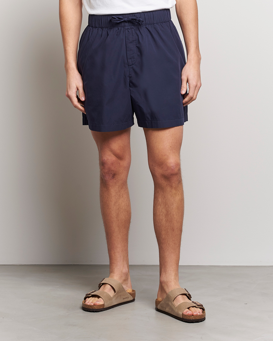 Heren | Pyjama broeken | Tekla | Poplin Pyjama Shorts True Navy