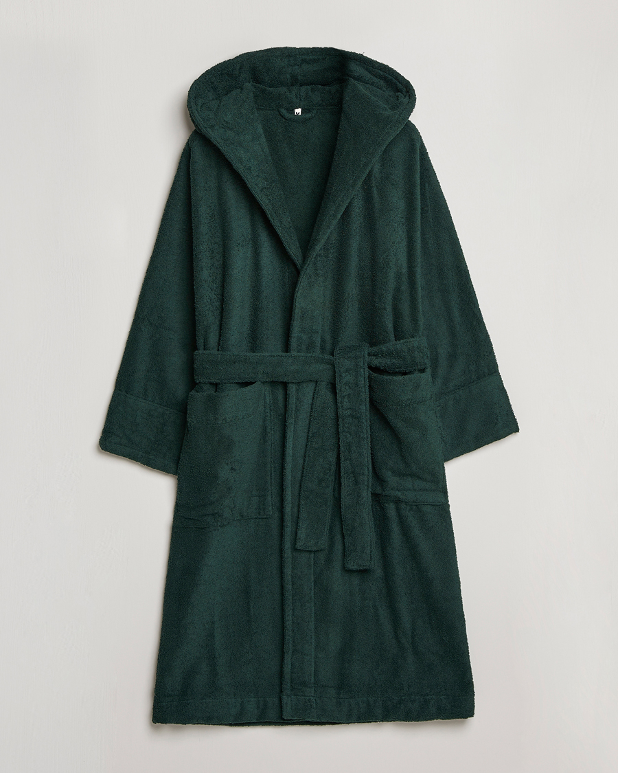 Heren | Pyjama's en gewaden | Tekla | Organic Terry Hooded Bathrobe Forest Green