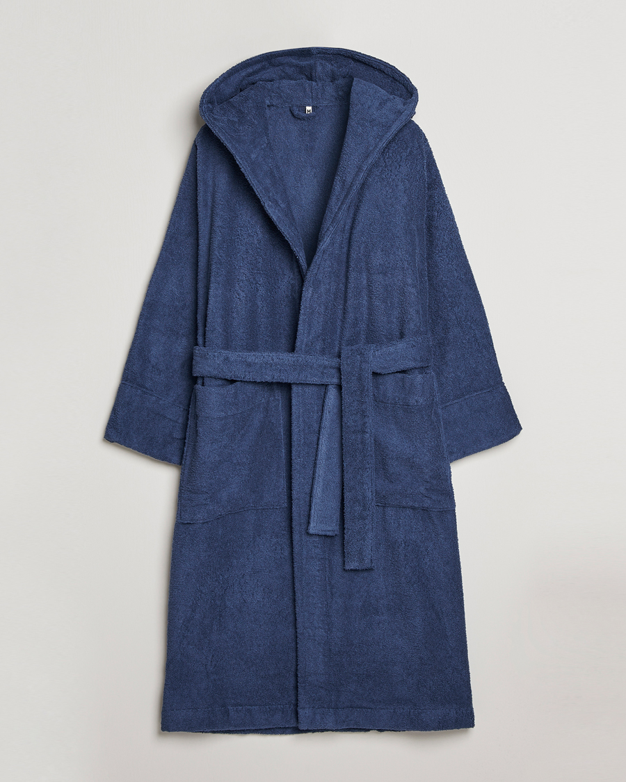 Heren | Pyjama's en gewaden | Tekla | Organic Terry Hooded Bathrobe Navy