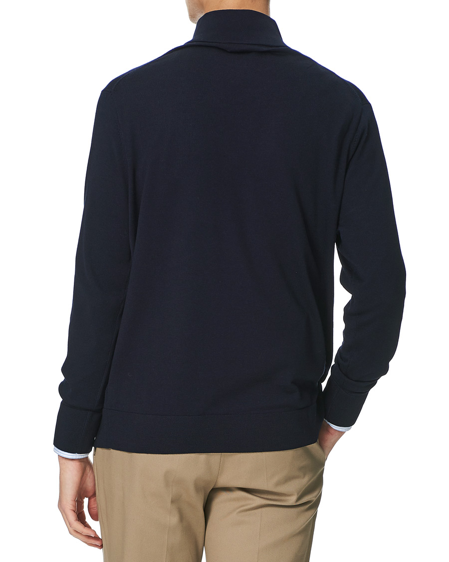 Heren | Truien | Brooks Brothers | Washable Merino Wool Half Zip Navy