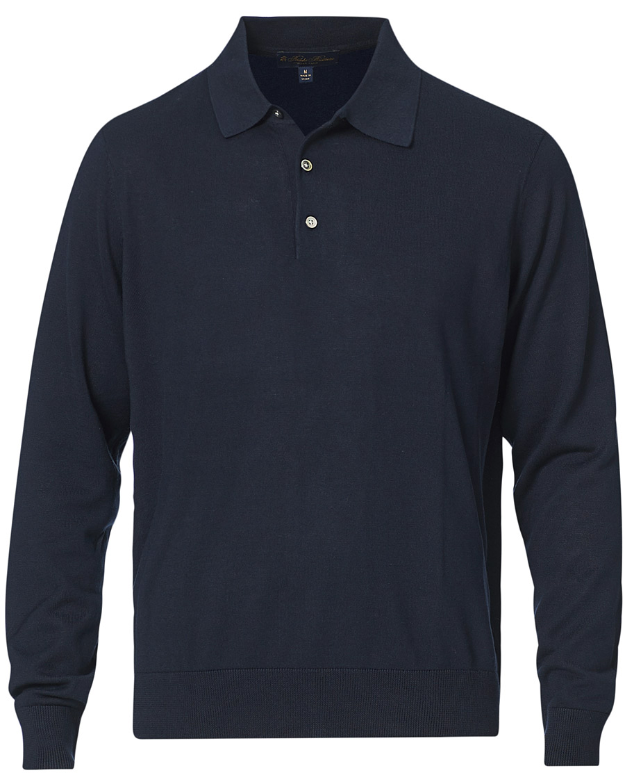 Heren | Truien | Brooks Brothers | Cotton/Silk Knitted Polo Navy
