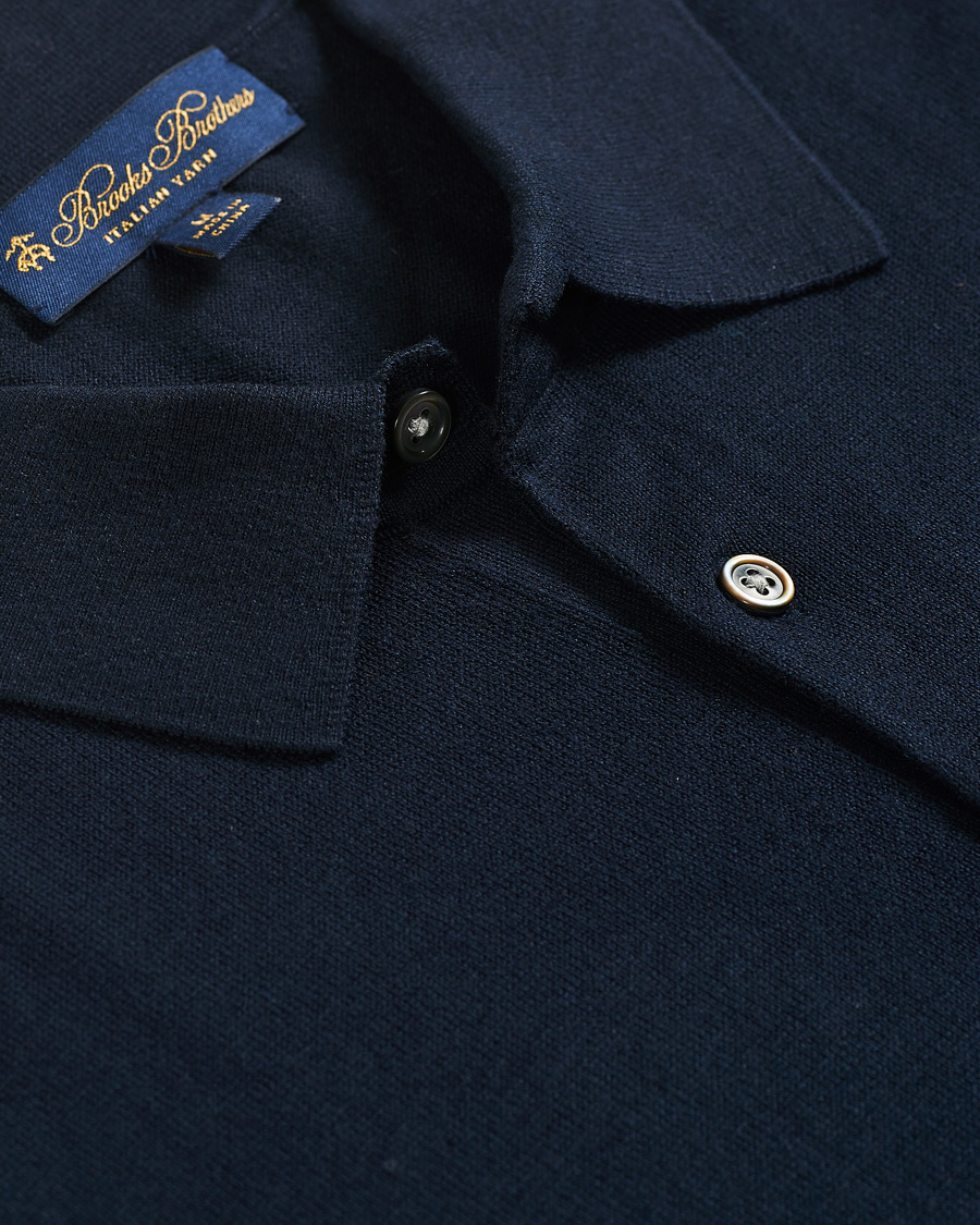 Heren | Truien | Brooks Brothers | Cotton/Silk Knitted Polo Navy