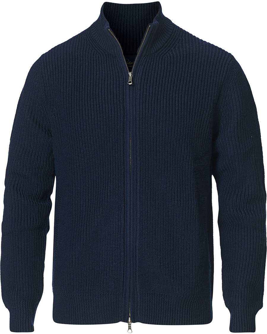 Heren | Truien | Brooks Brothers | Shaker Stitch Full Zip Navy