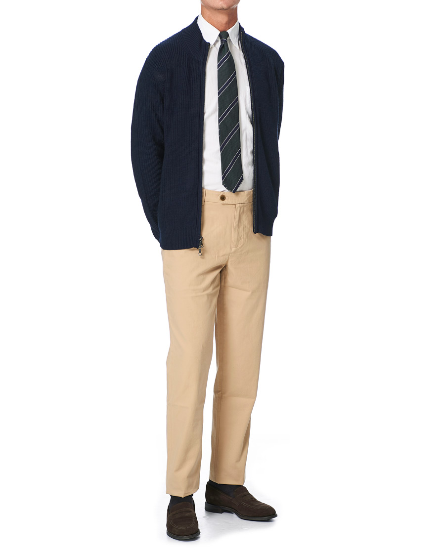 Heren | Truien | Brooks Brothers | Shaker Stitch Full Zip Navy