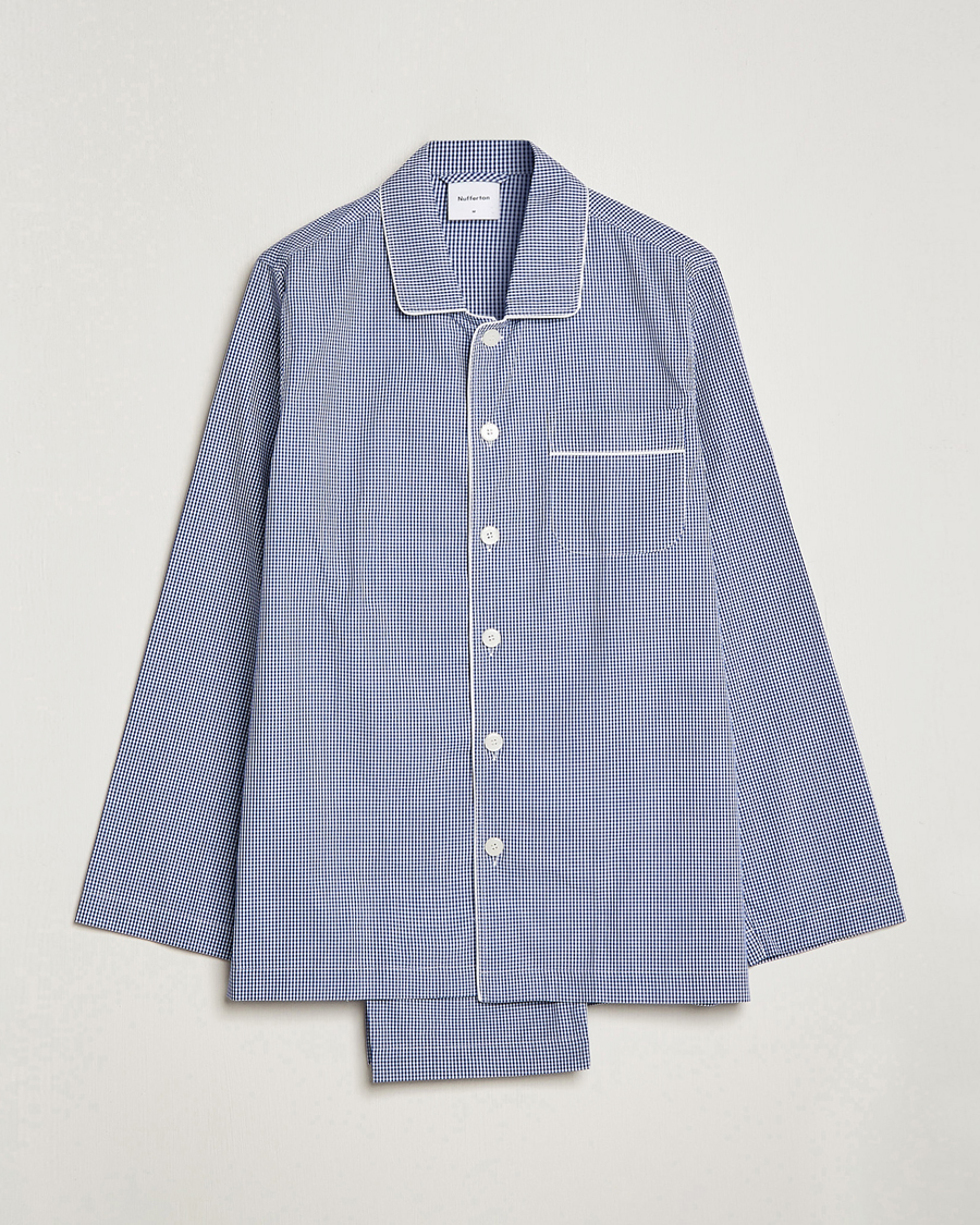 Heren | Pyjama's en gewaden | Nufferton | Alf Checked Pyjama Set Blue/White