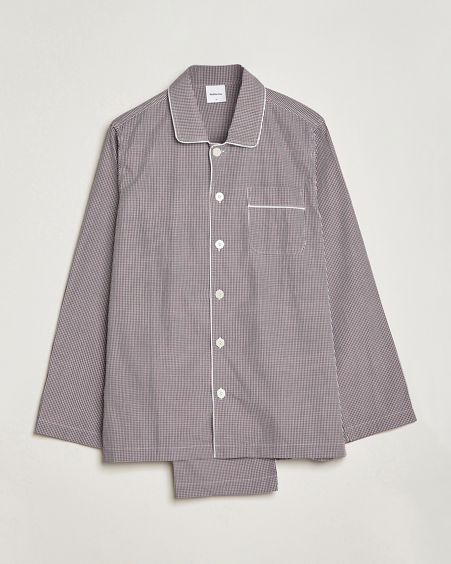 Heren | Pyjama's en gewaden | Nufferton | Alf Checked Pyjama Set Brown/White