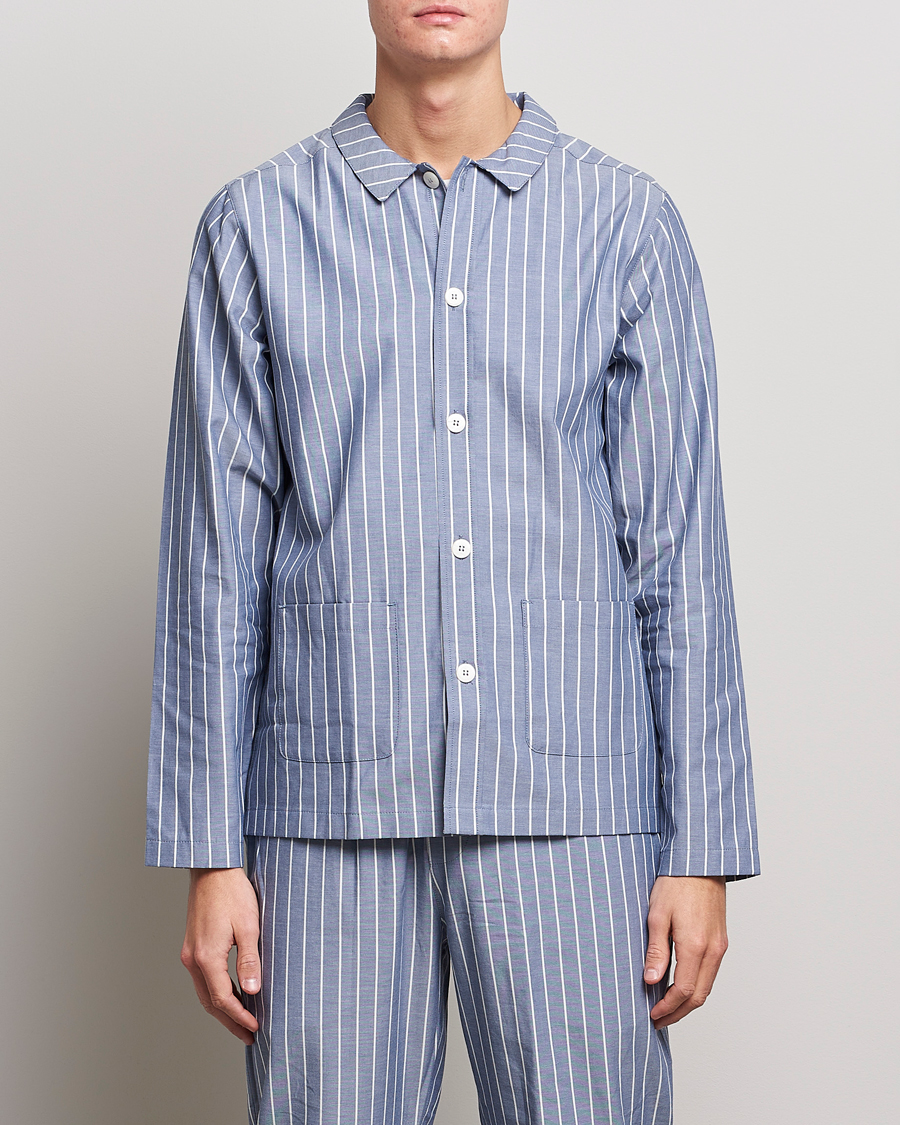 Heren | Pyjama's en gewaden | Nufferton | Uno Mini Stripe Pyjama Set Navy/White