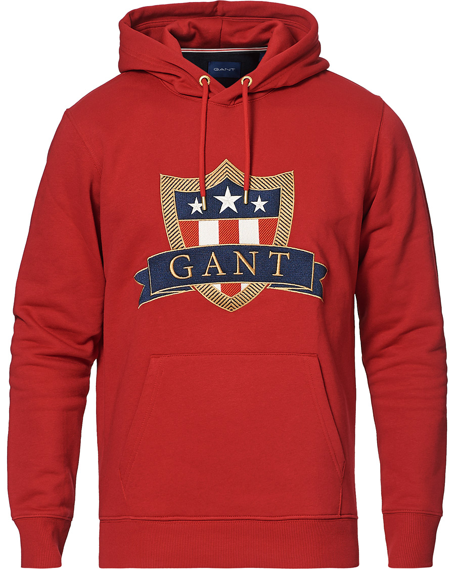 Heren | Truien | GANT | Banner Shield Hoodie Equestrian Red