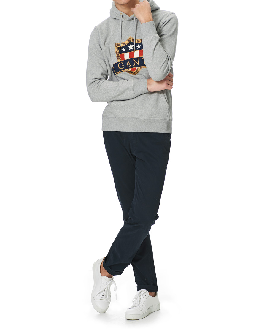 Heren | Truien | GANT | Banner Shield Hoodie Grey Melange