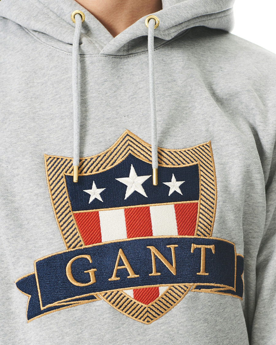 Heren | Truien | GANT | Banner Shield Hoodie Grey Melange