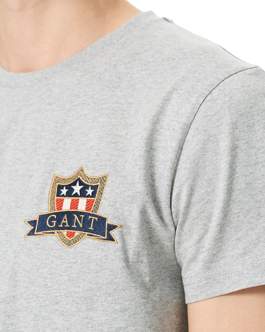 Heren | T-shirts | GANT | Banner Shield Tee Grey Melange