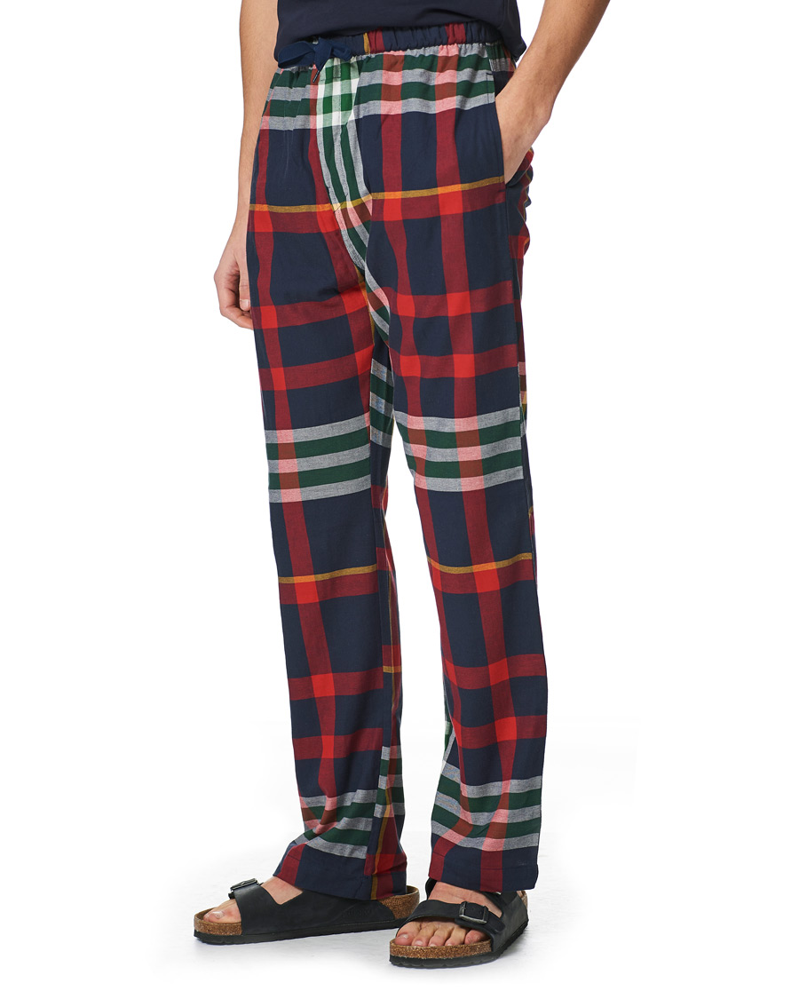 Heren | Pyjama's en gewaden | GANT | Tartan Flannel T-shirt Pyjama Set Evening Blue