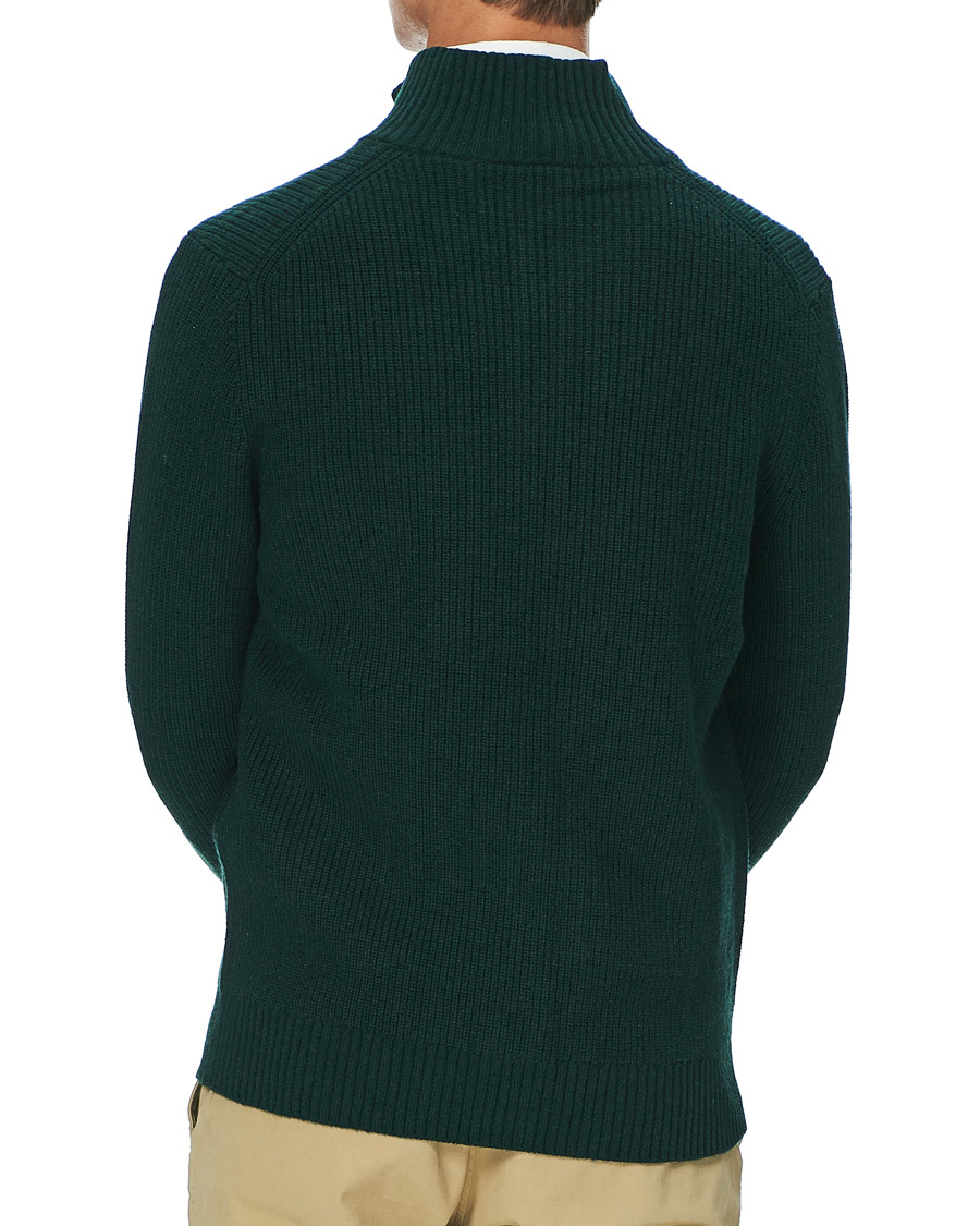 Heren | Truien | Lyle & Scott | Knitted RIB Zip Through Cardigan Dark Green