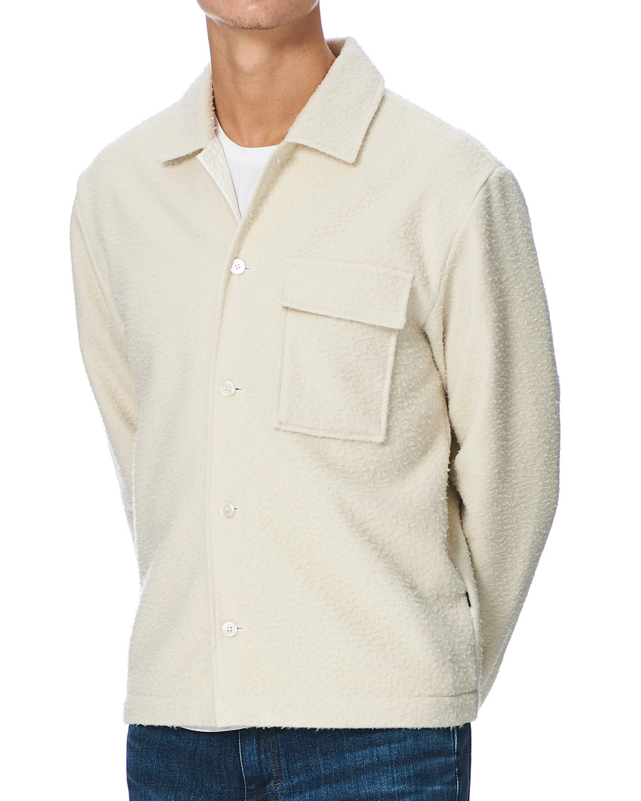 Heren | Truien | BOSS BLACK | BOSS Nolan Boiled Wool Full Zip Sweater Open White
