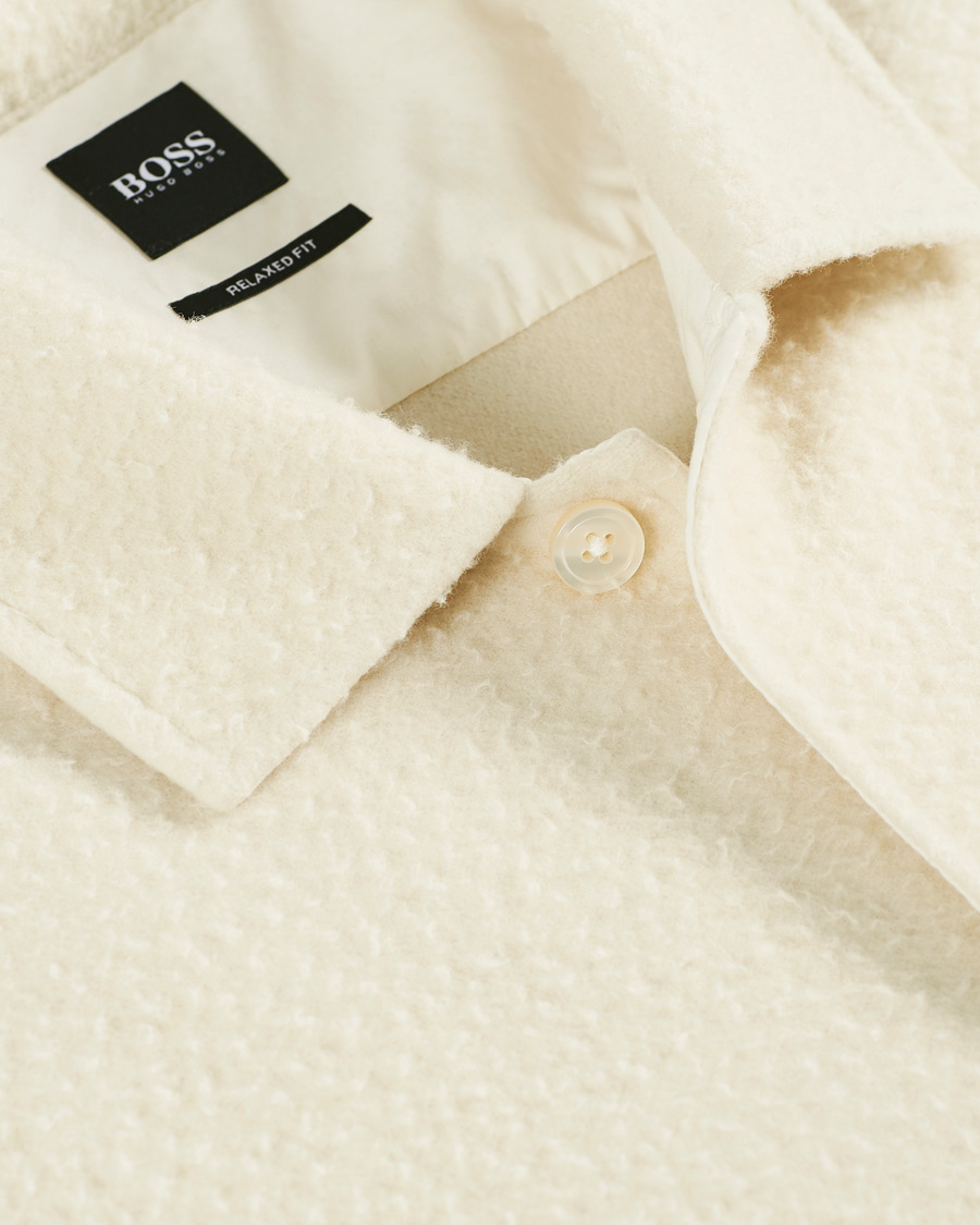 Heren | Truien | BOSS BLACK | BOSS Nolan Boiled Wool Full Zip Sweater Open White