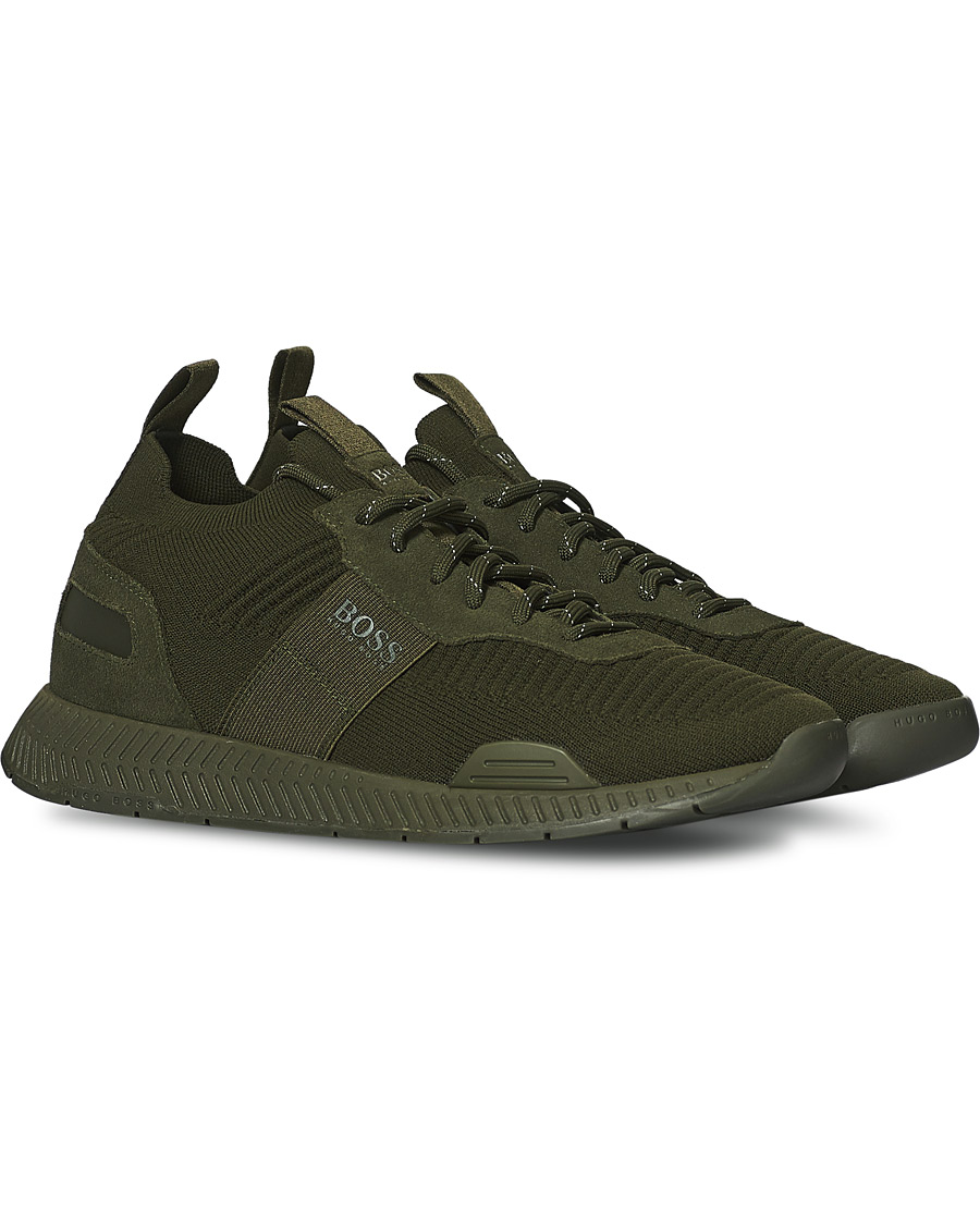 Heren | BOSS Titanium Running Sneaker Dark Green | BOSS BLACK | BOSS Titanium Running Sneaker Dark Green