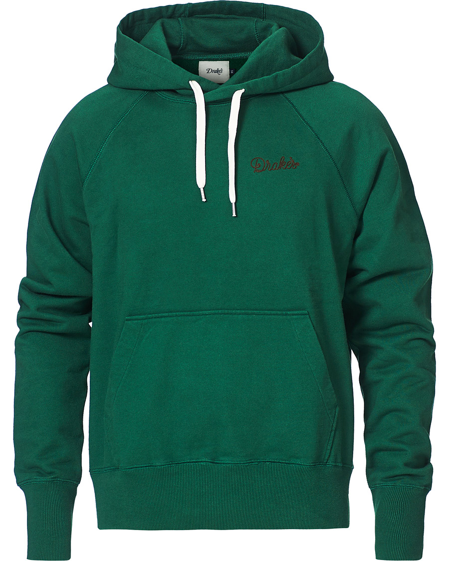 Heren | Truien | Drake's | Hooded Cotton Sweatshirt Green