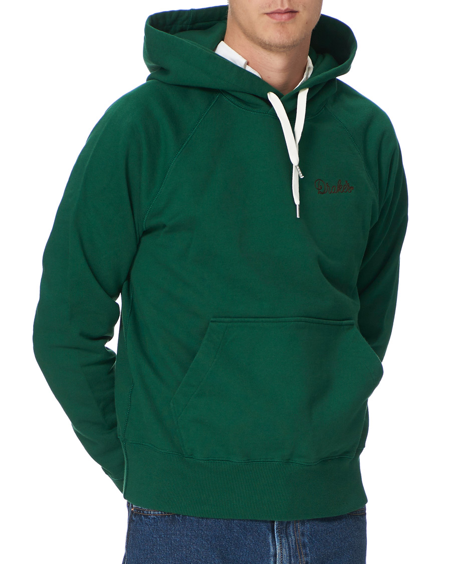 Heren | Truien | Drake's | Hooded Cotton Sweatshirt Green