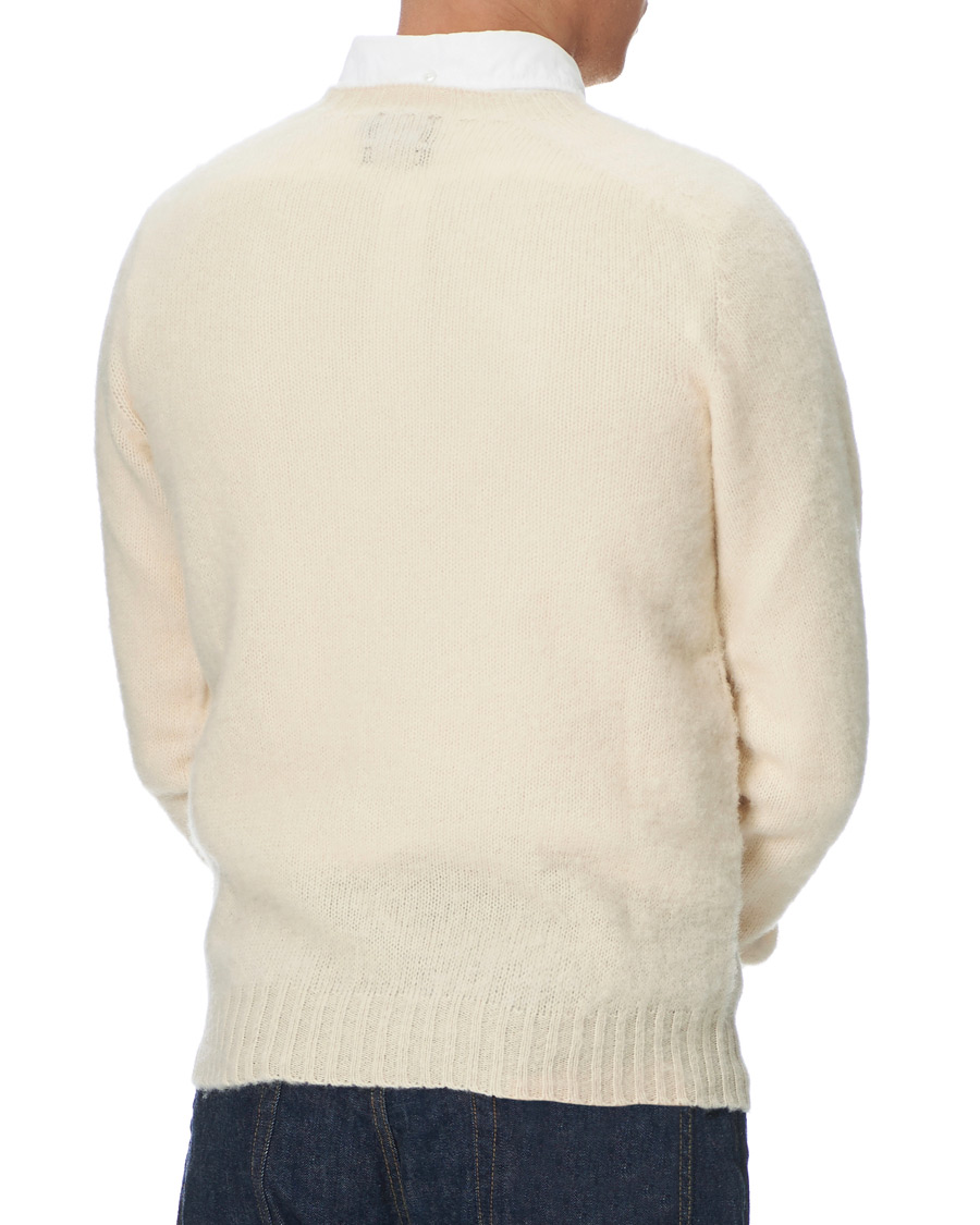 Heren | Truien | Drake's | Shetland Crew Neck Jumper Ecru