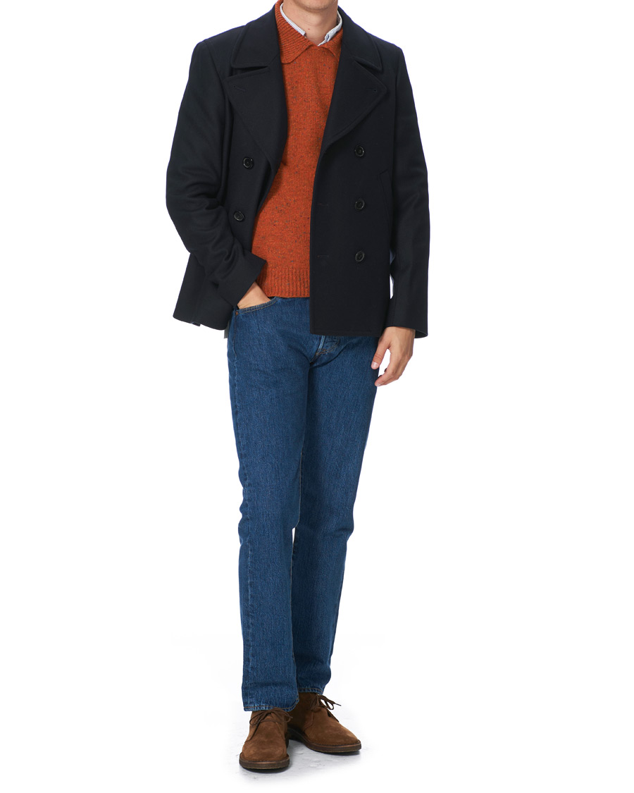 Heren | Truien | Drake's | Merino Integral Collar Firefly