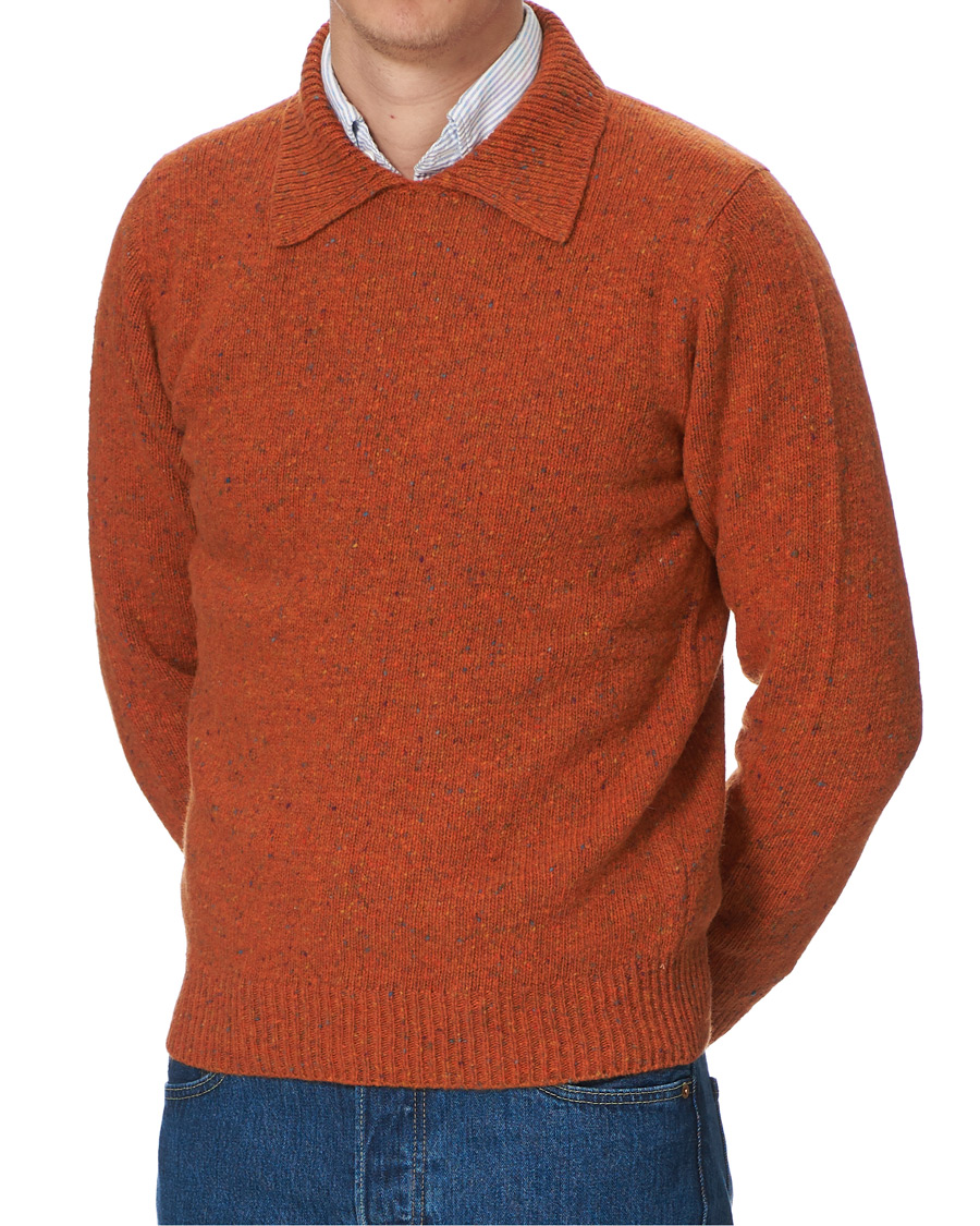 Heren | Truien | Drake's | Merino Integral Collar Firefly