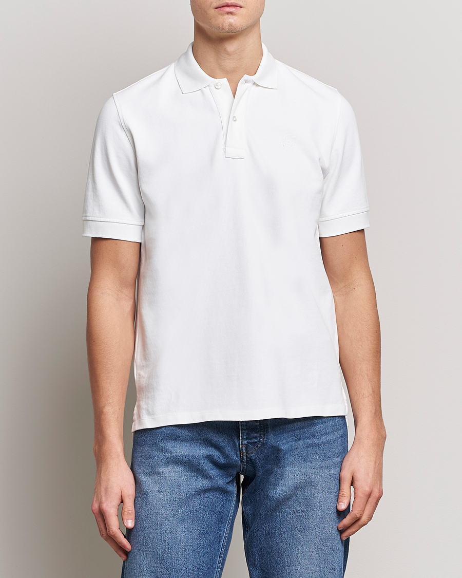 Heren | Drake's | Drake's | Short Sleeve Pique Polo White