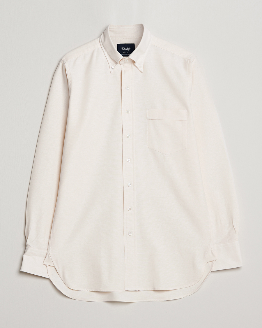 Heren | Overhemden | Drake's | Button Down Oxford Shirt Cream