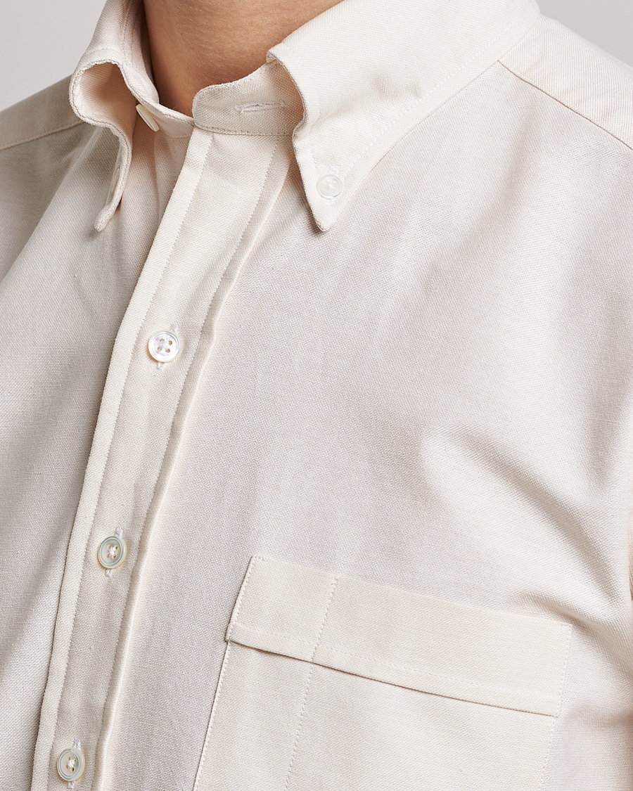 Heren | Overhemden | Drake's | Button Down Oxford Shirt Cream