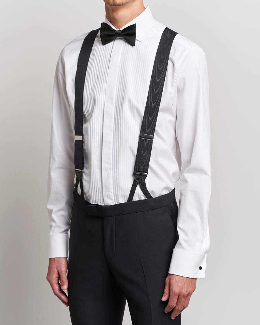 Heren | Albert Thurston Moiré Braces 40mm Black | Albert Thurston | Moiré Braces 40mm Black