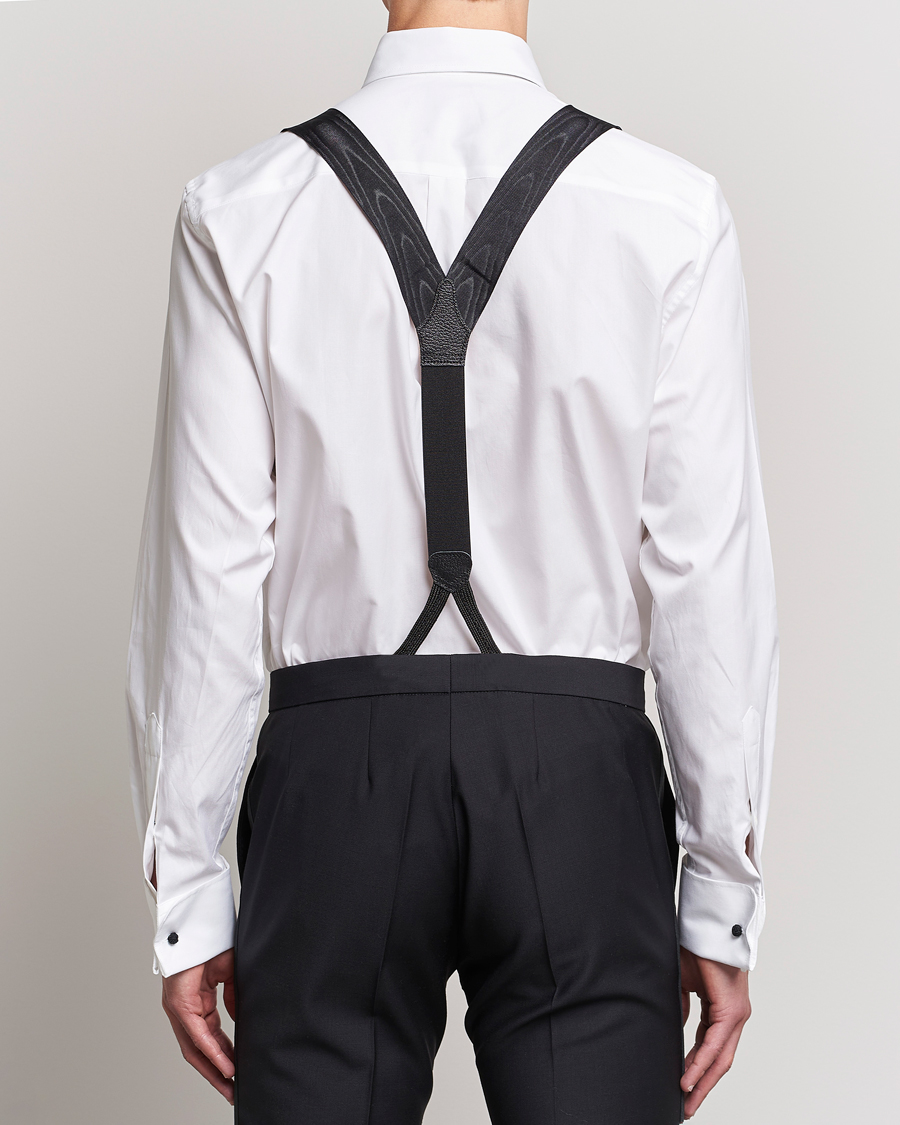 Heren | Albert Thurston Moiré Braces 40mm Black | Albert Thurston | Moiré Braces 40mm Black