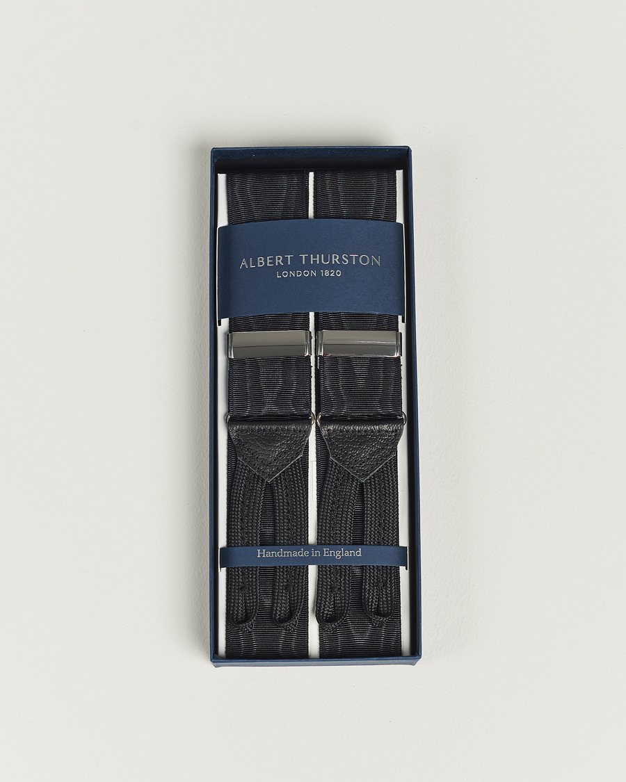 Heren | Albert Thurston Moiré Braces 40mm Black | Albert Thurston | Moiré Braces 40mm Black