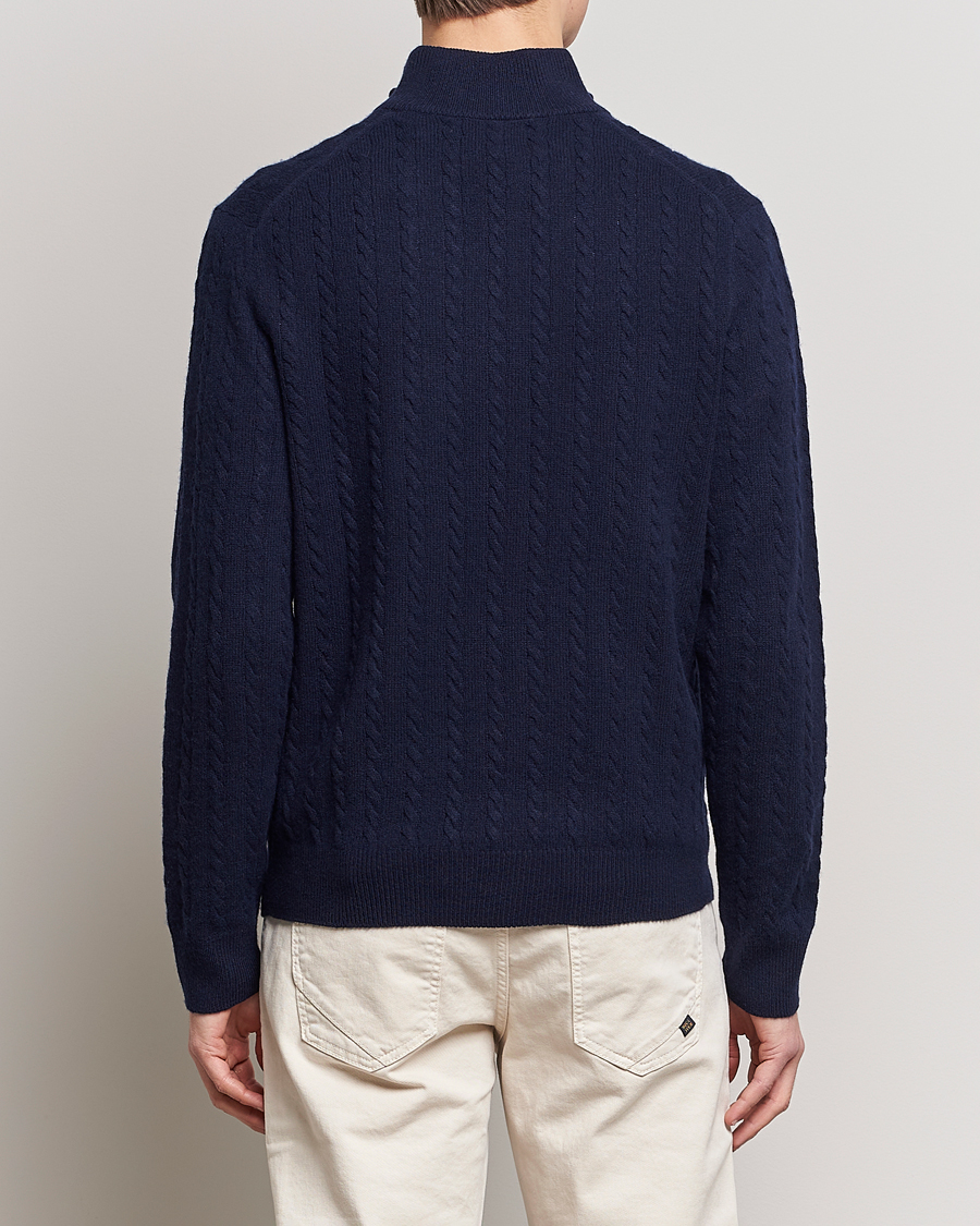 Heren | Truien | Polo Ralph Lauren | Cotton/Wool Cable Half-Zip Hunter Navy