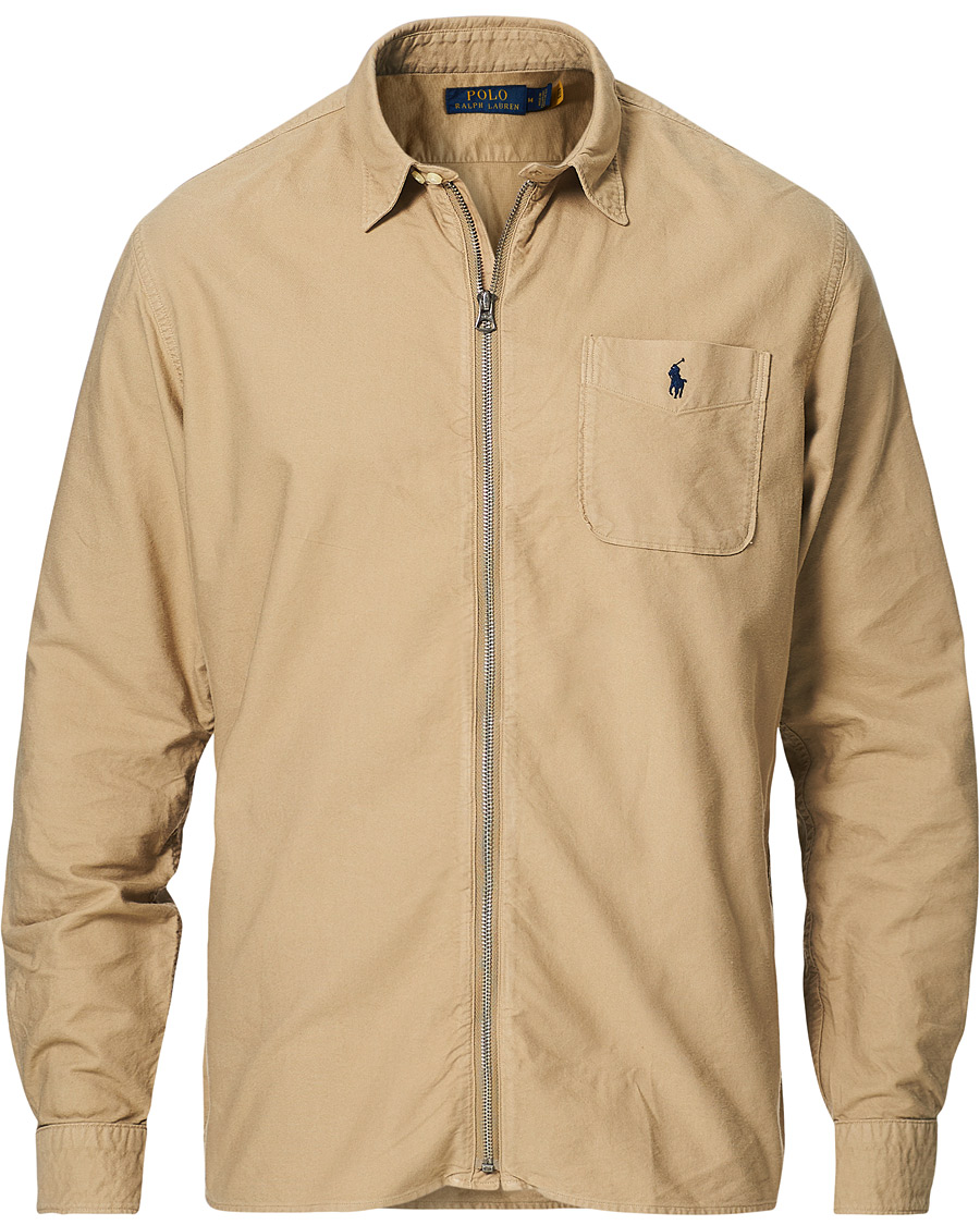 Heren | Overhemden | Polo Ralph Lauren | Garment Dyed Oxford Full-Zip Overshirt Surrey Tan