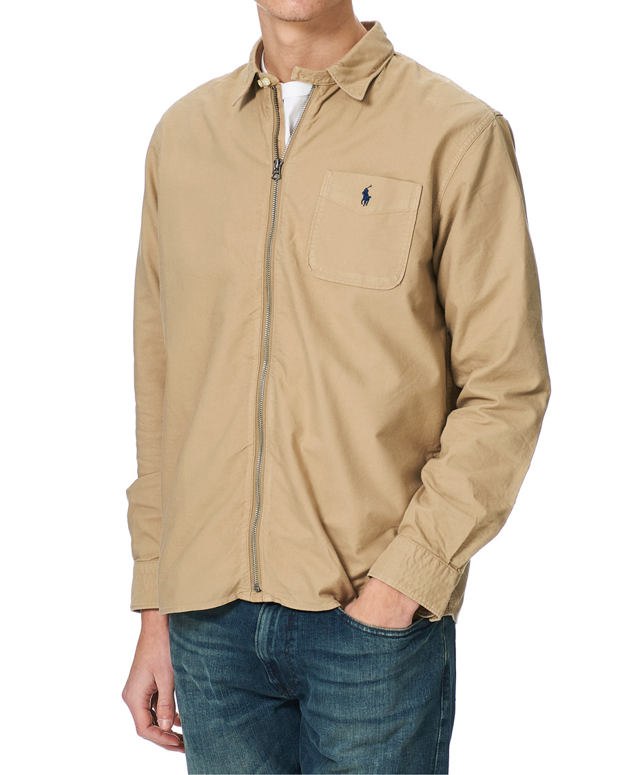 Heren | Overhemden | Polo Ralph Lauren | Garment Dyed Oxford Full-Zip Overshirt Surrey Tan