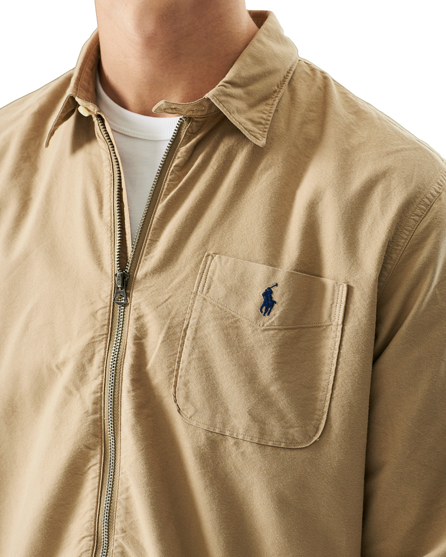 Heren | Overhemden | Polo Ralph Lauren | Garment Dyed Oxford Full-Zip Overshirt Surrey Tan