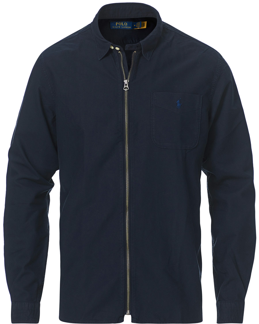 Heren | Overhemden | Polo Ralph Lauren | Garment Dyed Oxford Full-Zip Overshirt RL Navy