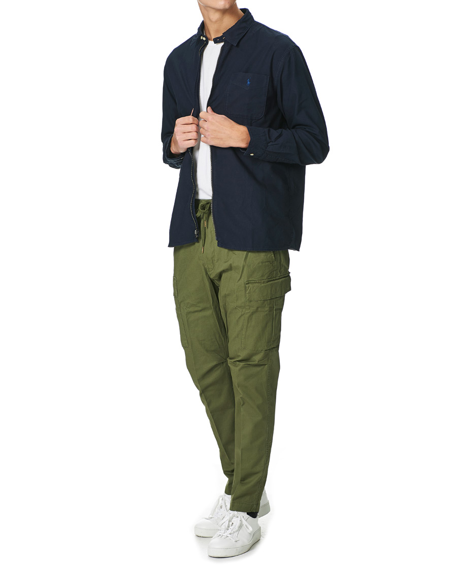 Heren | Overhemden | Polo Ralph Lauren | Garment Dyed Oxford Full-Zip Overshirt RL Navy