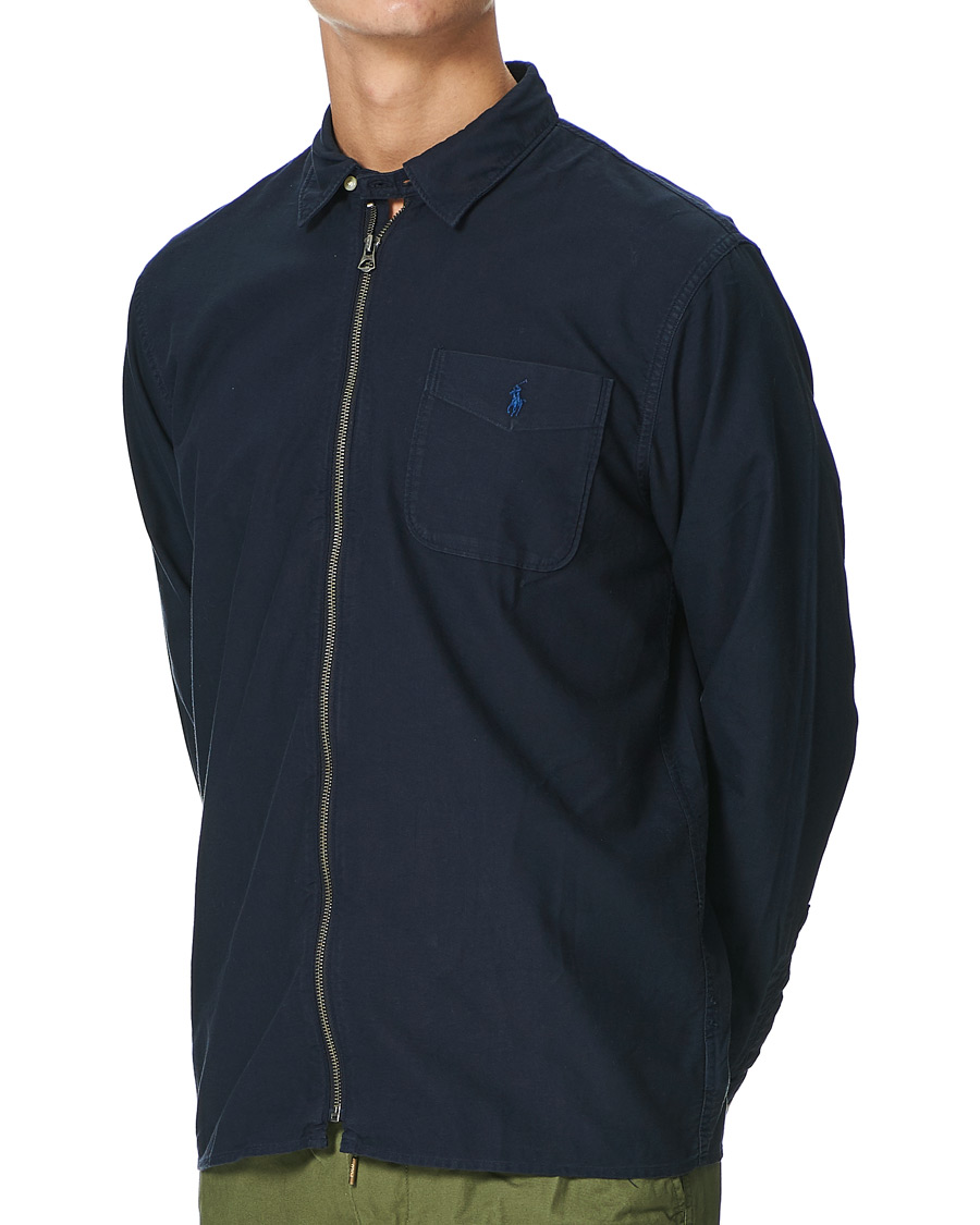 Heren | Overhemden | Polo Ralph Lauren | Garment Dyed Oxford Full-Zip Overshirt RL Navy