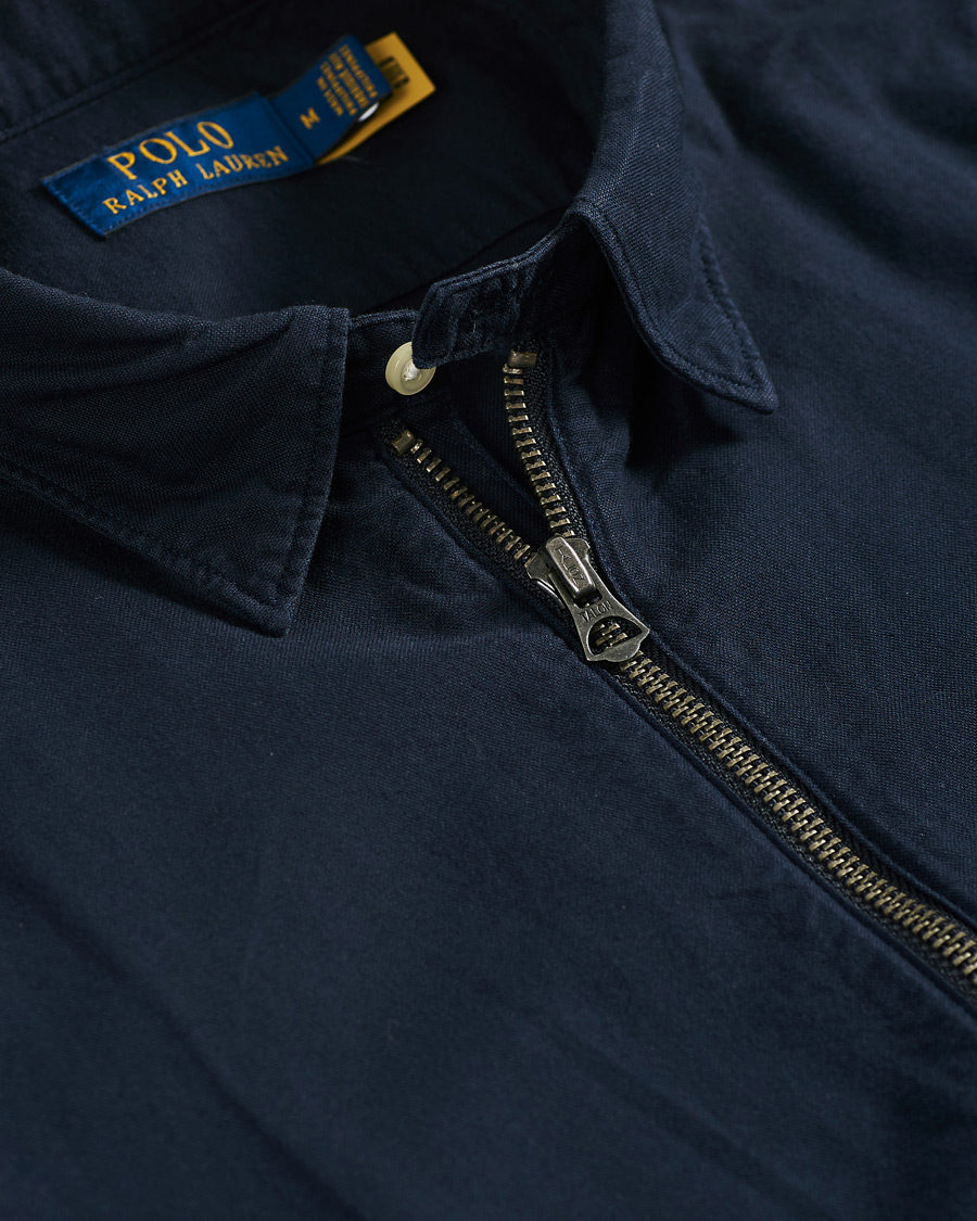 Heren | Overhemden | Polo Ralph Lauren | Garment Dyed Oxford Full-Zip Overshirt RL Navy