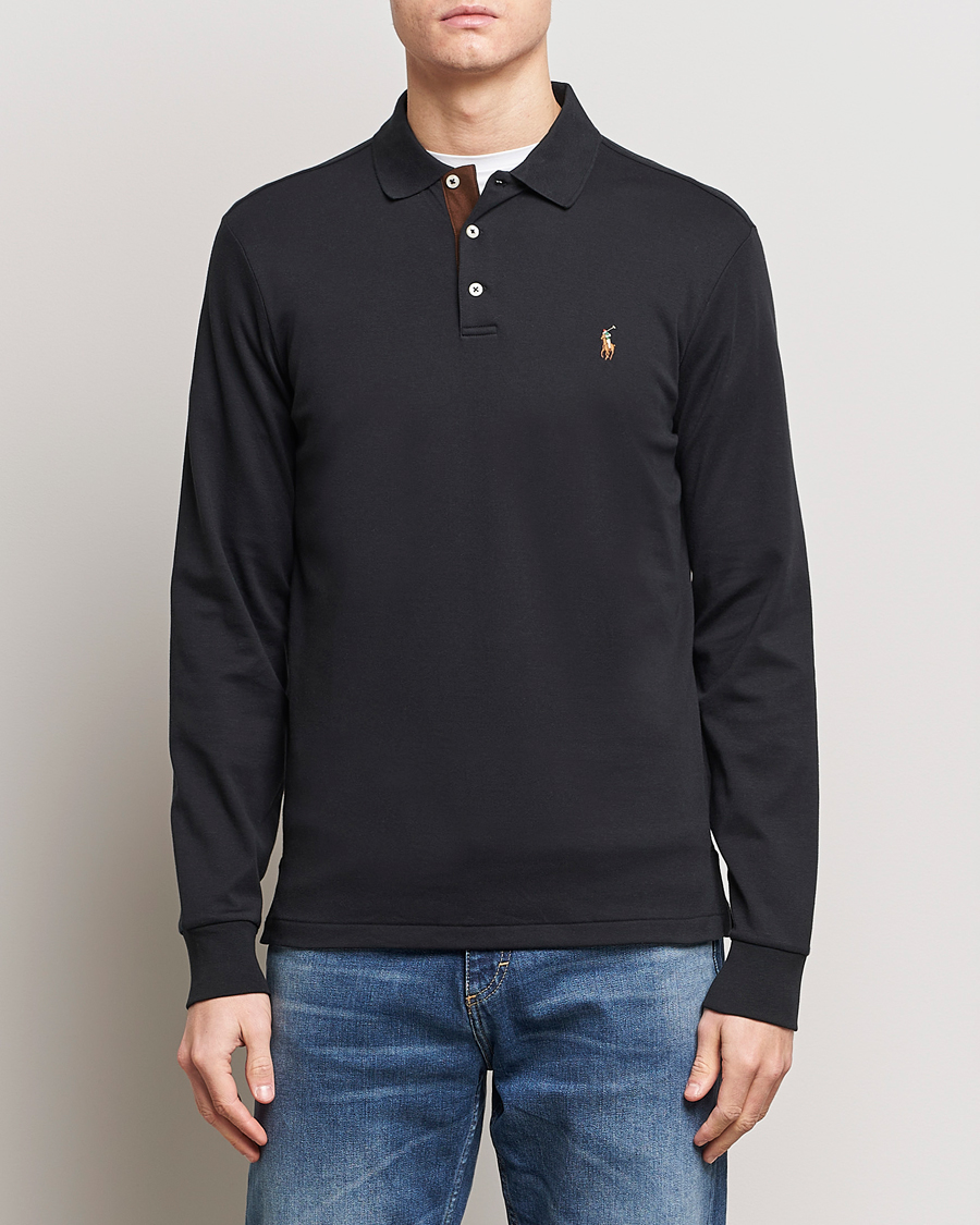 Heren | Polo's | Polo Ralph Lauren | Luxury Pima Cotton Long Sleeve Polo Black