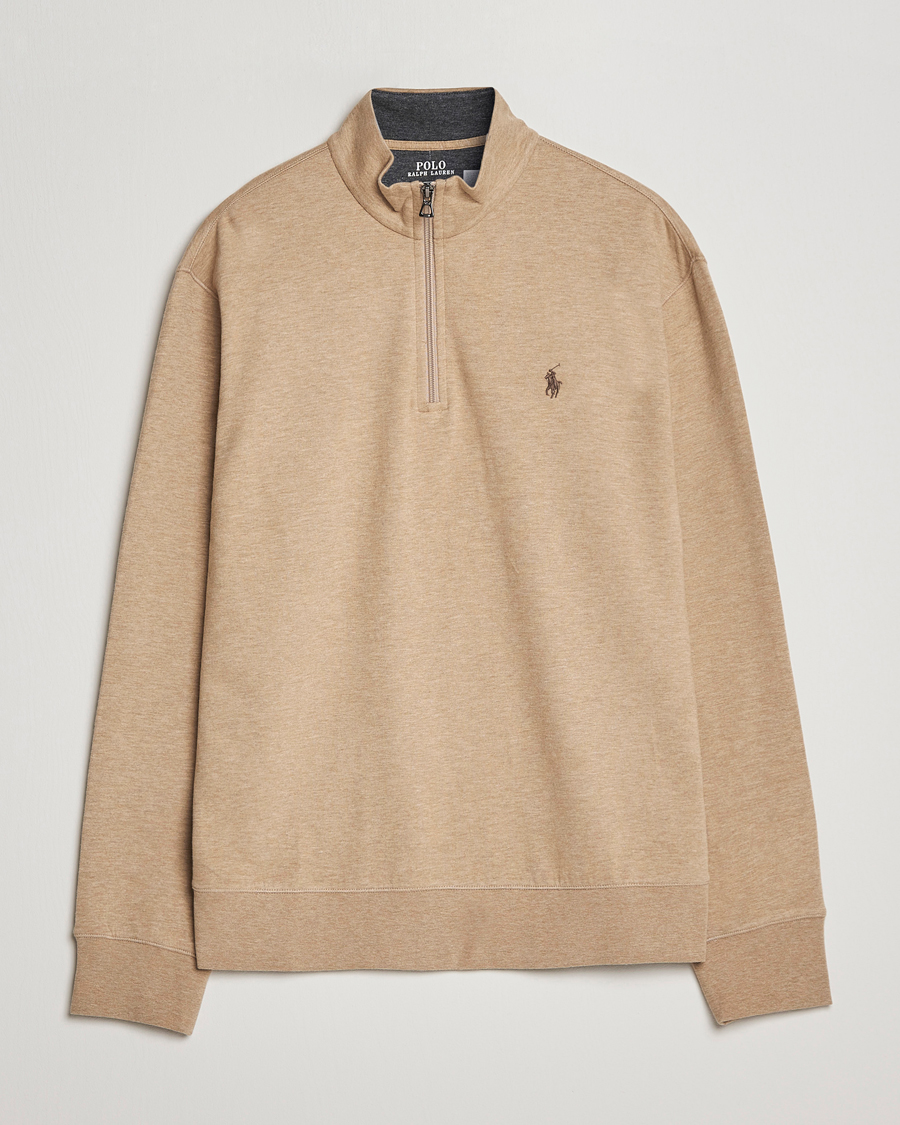 Heren | Truien | Polo Ralph Lauren | Double Knit Half-Zip Sweater Café Tan Heather