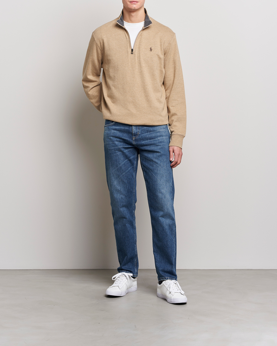 Heren | Truien | Polo Ralph Lauren | Double Knit Half-Zip Sweater Café Tan Heather