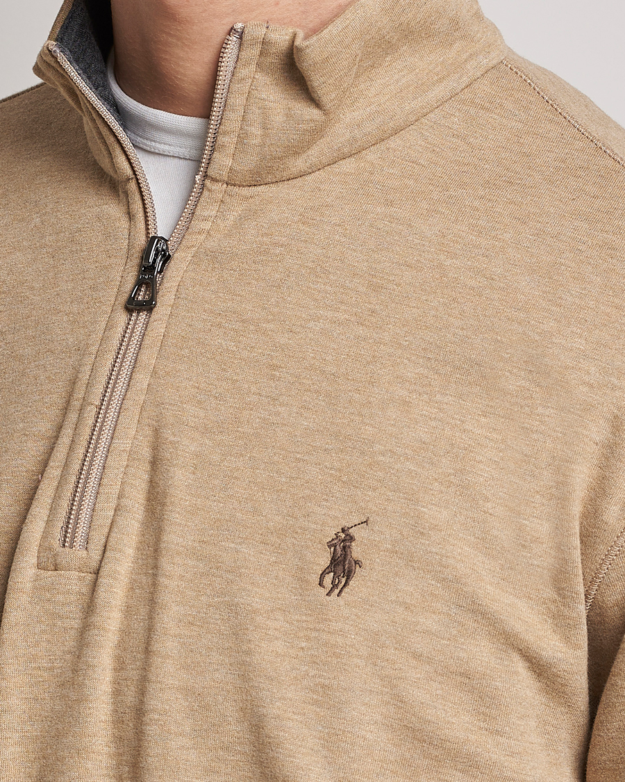 Heren | Truien | Polo Ralph Lauren | Double Knit Half-Zip Sweater Café Tan Heather